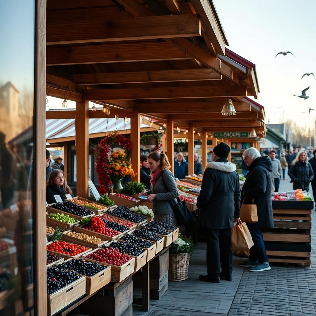 Vilkas toripaikka aamun valossa.